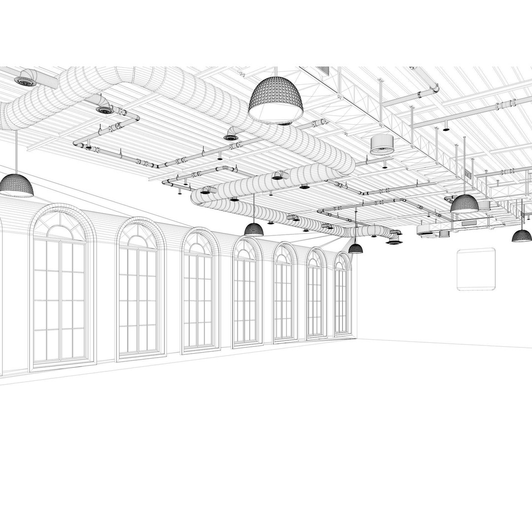 Loft Office Interior 3D Model – Industrial Workspace, FBX, Blender - View 13