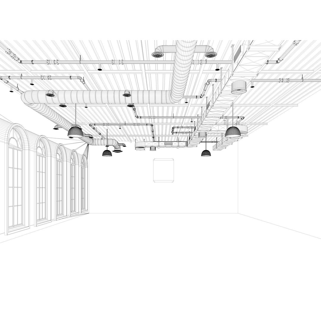 Loft Office Interior 3D Model – Industrial Workspace, FBX, Blender - View 14