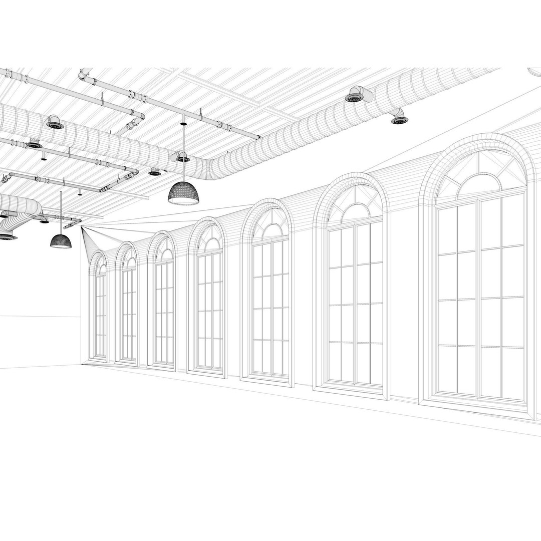 Loft Office Interior 3D Model – Industrial Workspace, FBX, Blender - View 16