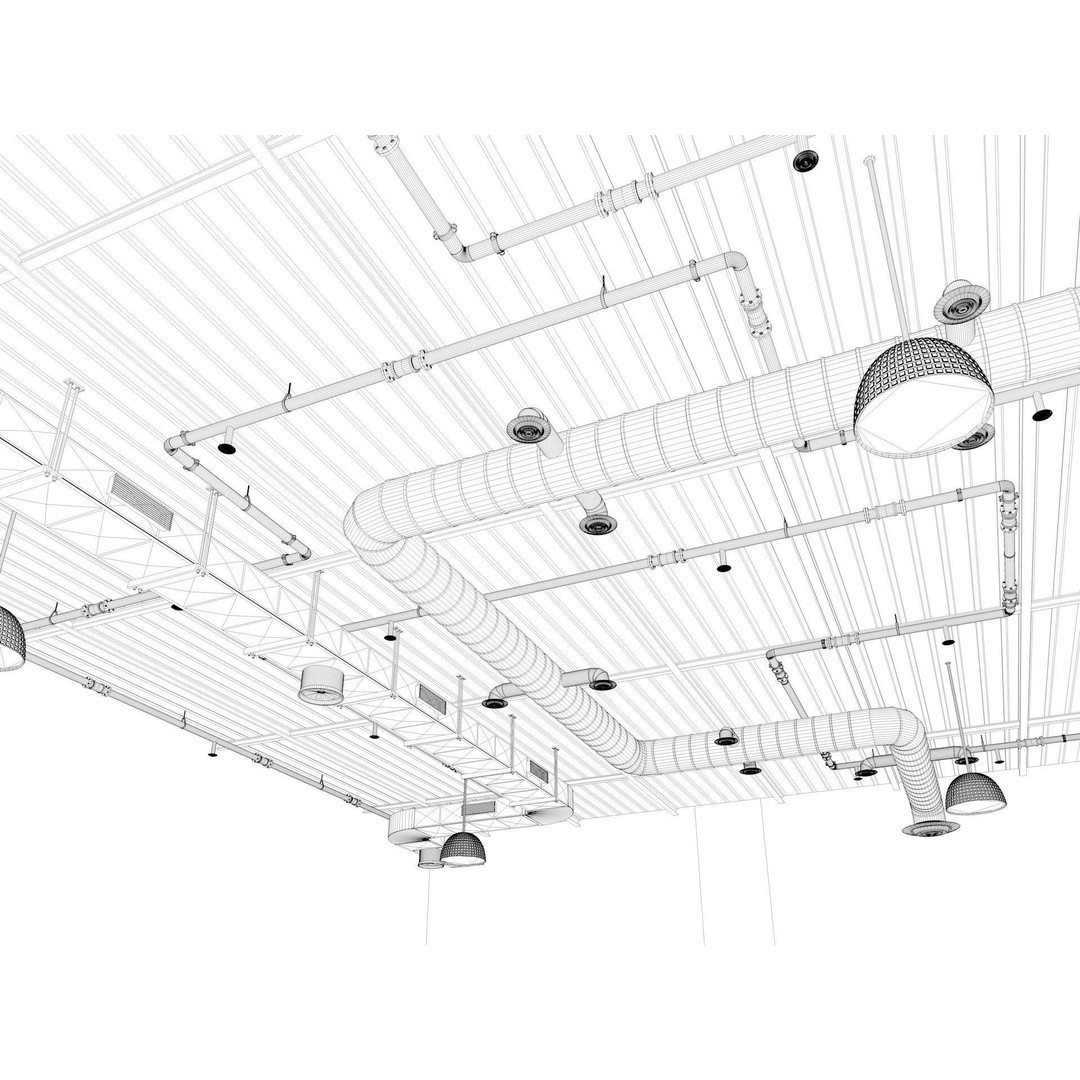 Loft Office Interior 3D Model – Industrial Workspace, FBX, Blender - View 18