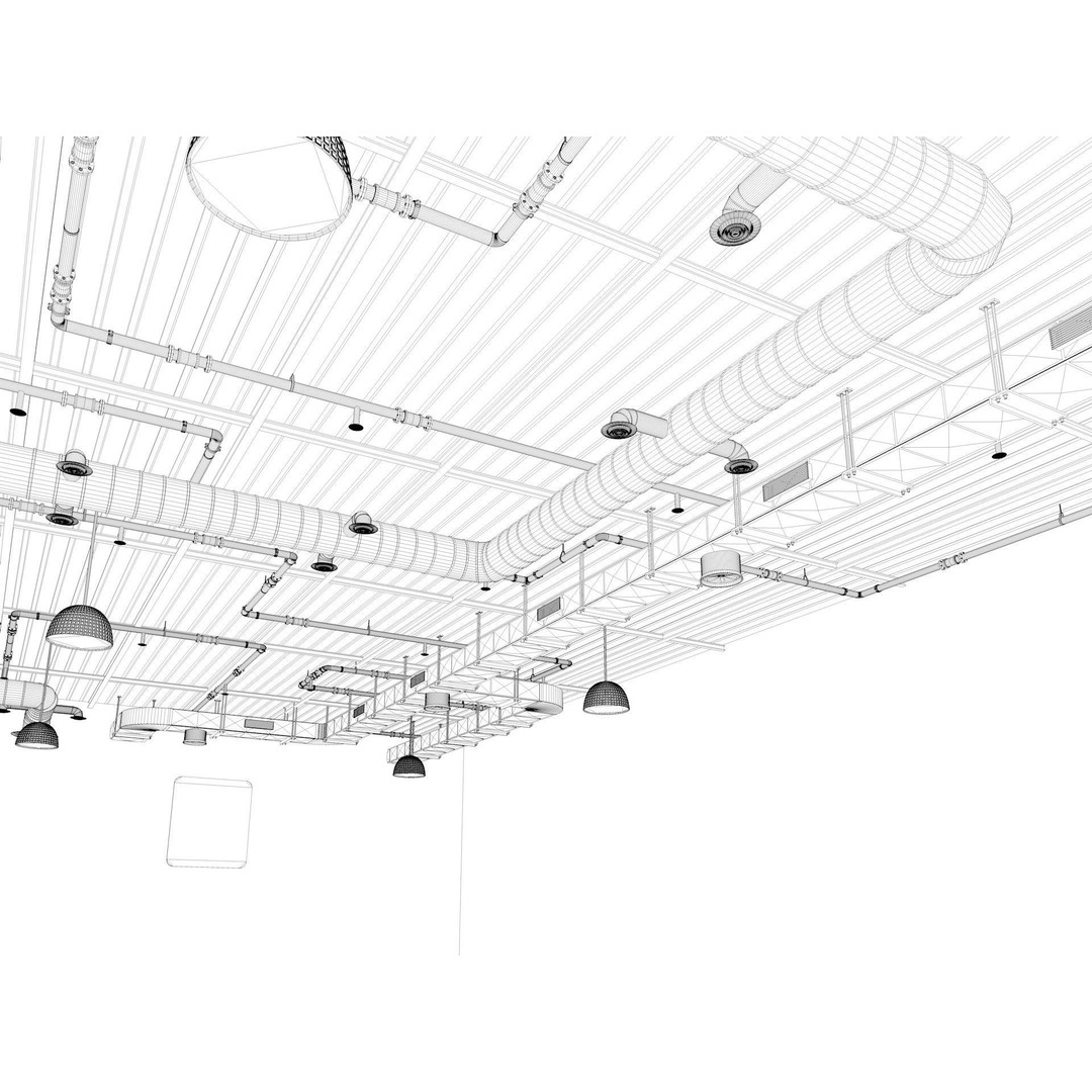 Loft Office Interior 3D Model – Industrial Workspace, FBX, Blender - View 19