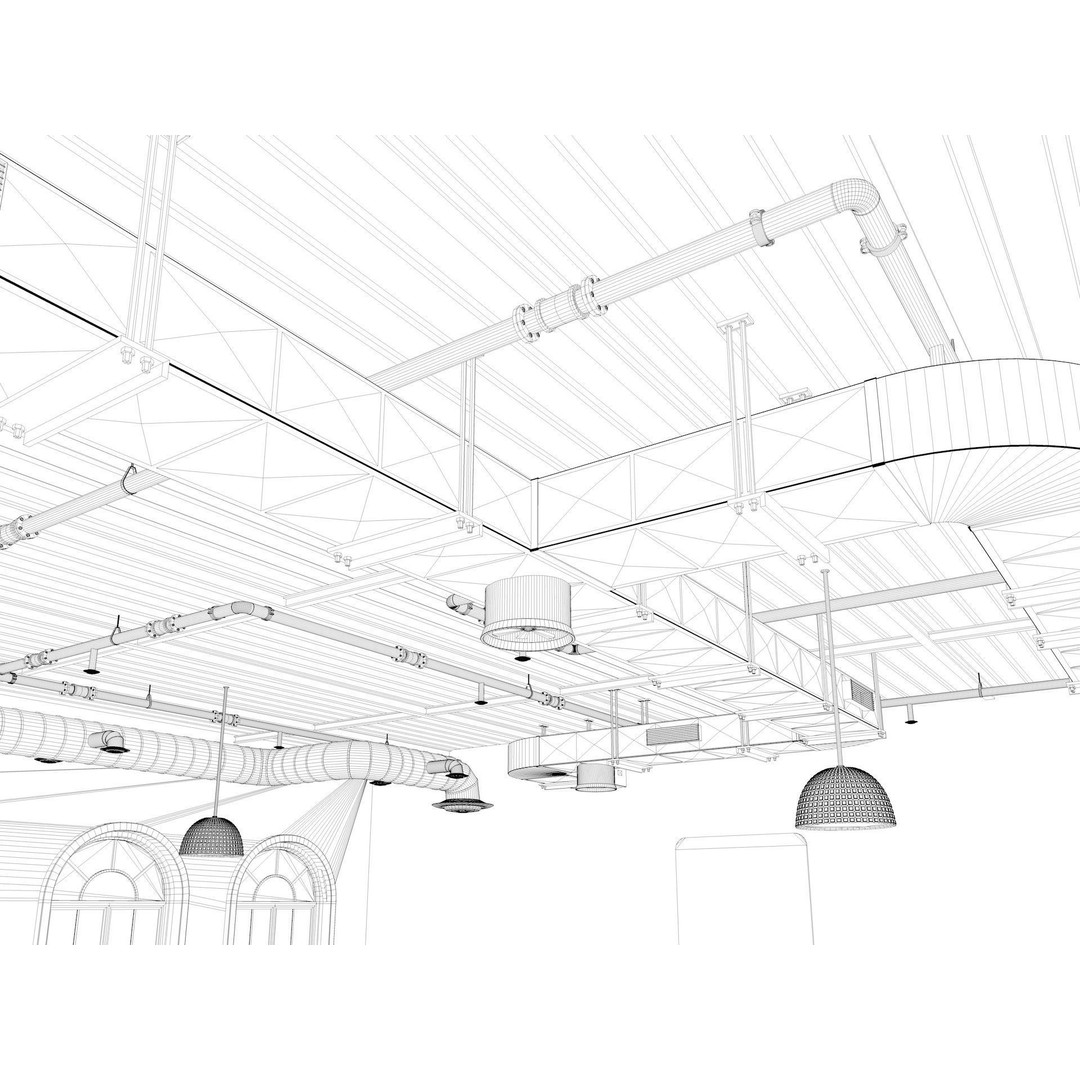 Loft Office Interior 3D Model – Industrial Workspace, FBX, Blender - View 20