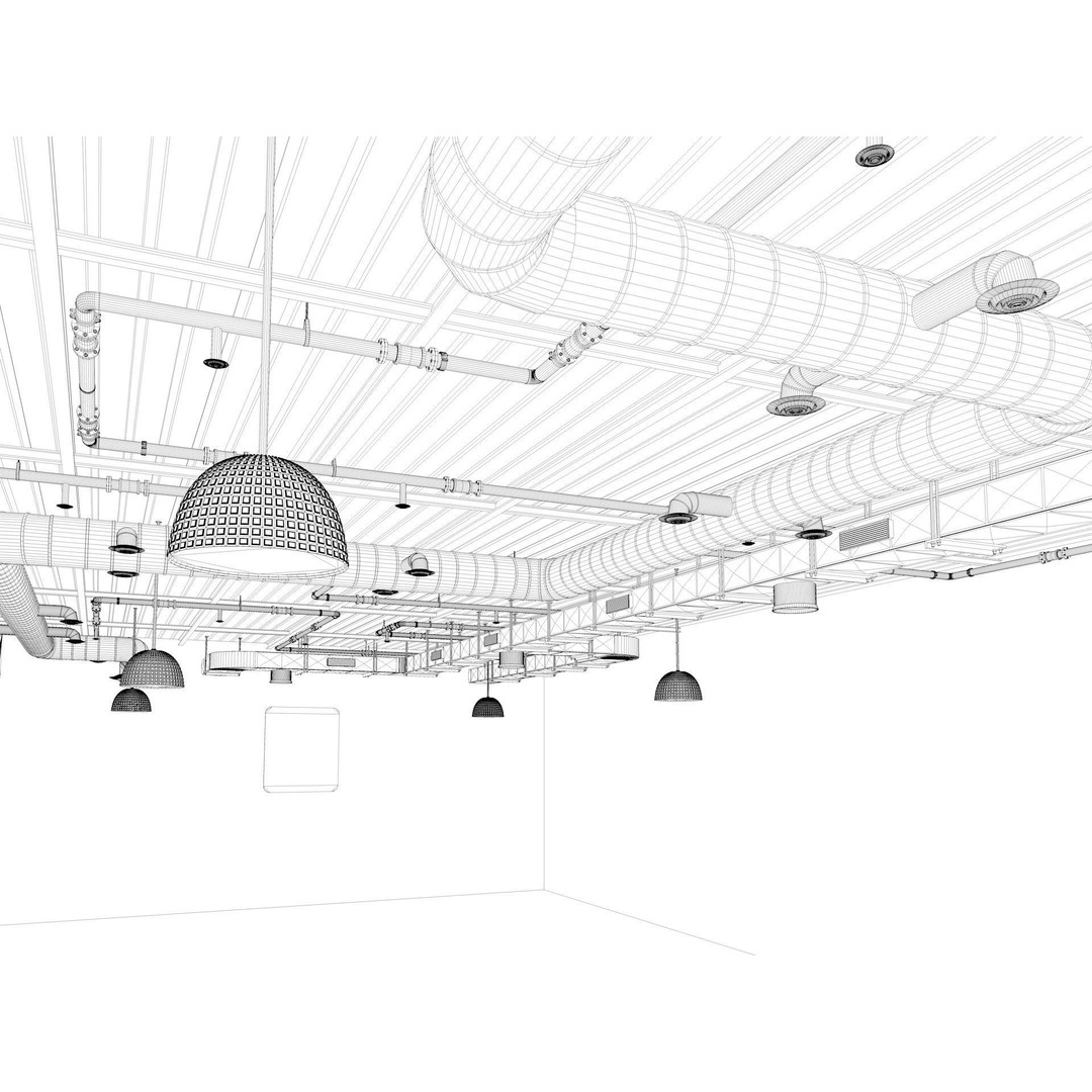 Loft Office Interior 3D Model – Industrial Workspace, FBX, Blender - View 21