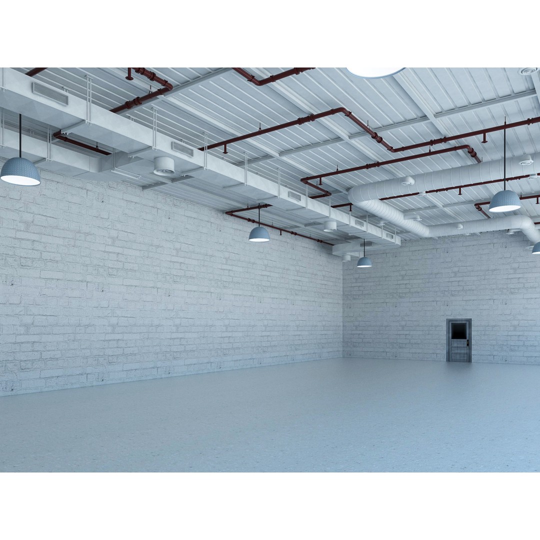 Loft Office Interior 3D Model – Industrial Workspace, FBX, Blender - View 7
