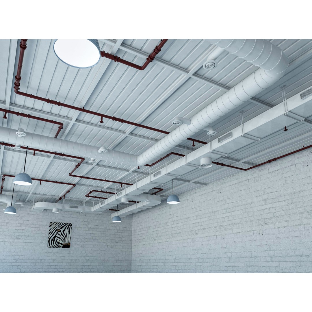 Loft Office Interior 3D Model – Industrial Workspace, FBX, Blender - View 9