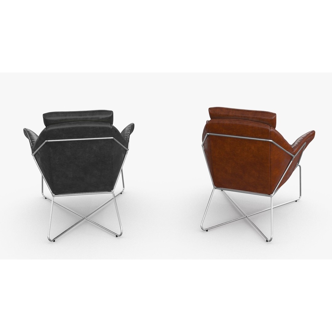 Leather Armchair 3D Model – Low Poly PBR Game Asset, FBX, OBJ - View 6