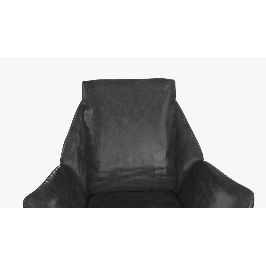 Leather Armchair 3D Model – Low Poly PBR Game Asset, FBX, OBJ - View 8