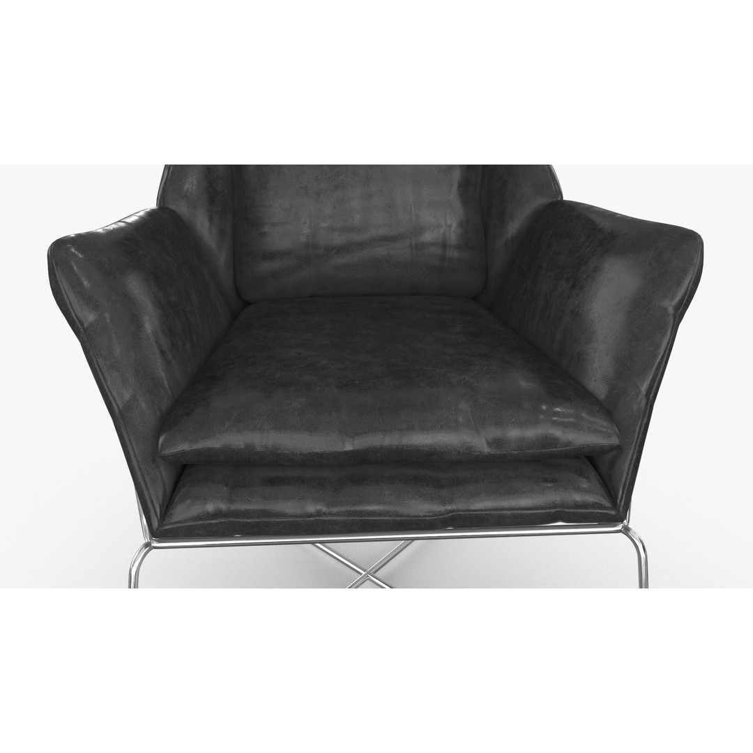 Leather Armchair 3D Model – Low Poly PBR Game Asset, FBX, OBJ - View 9