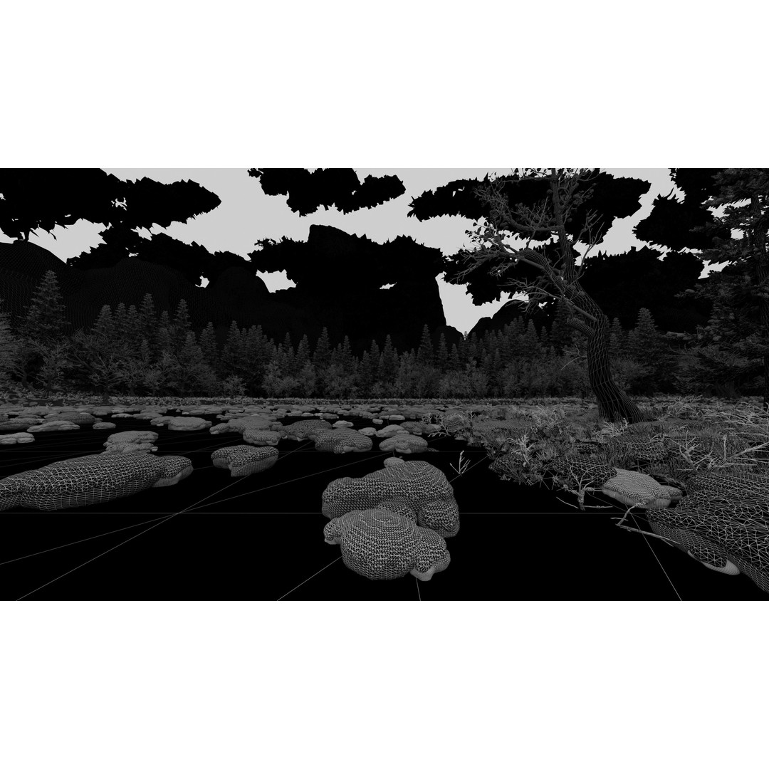 Snow Landscape 3D Model – High Poly Scene for Blender, Game Asset