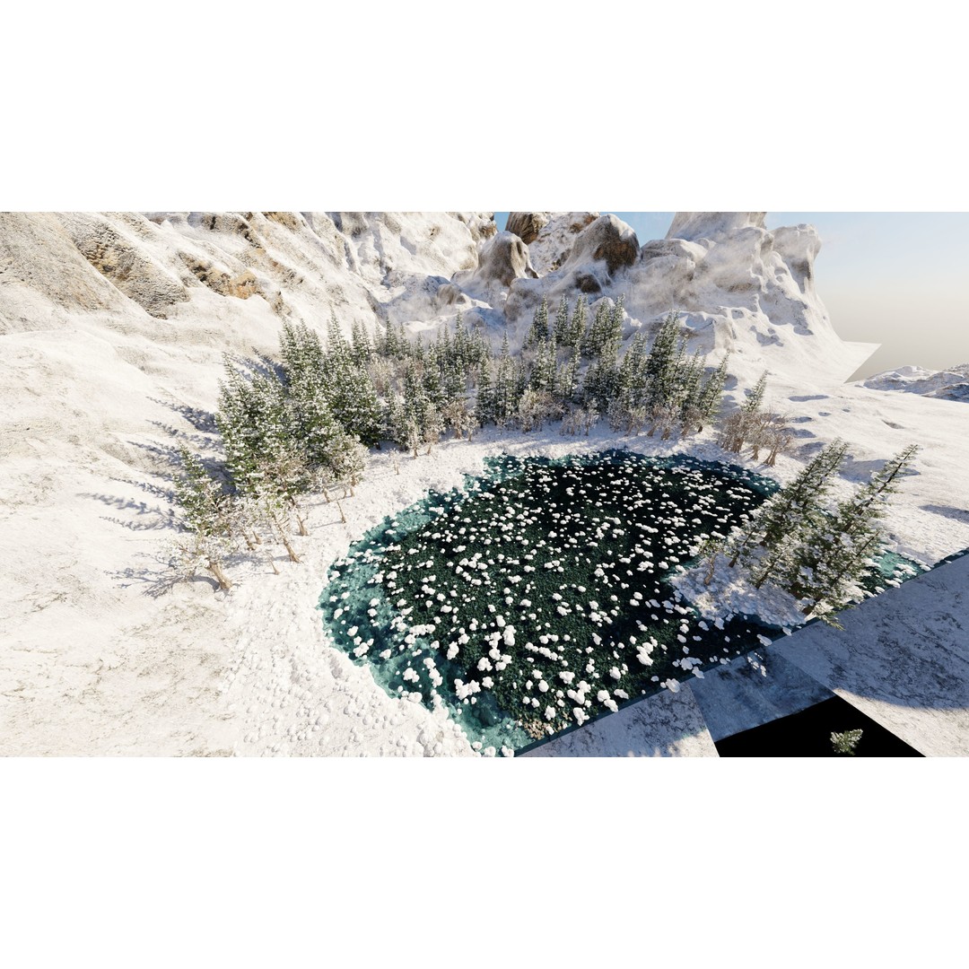Snow Landscape 3D Model – High Poly Scene for Blender, Game Asset - View 12