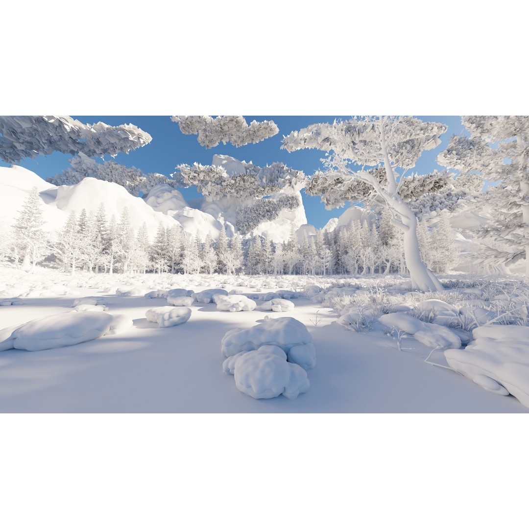 Snow Landscape 3D Model – High Poly Scene for Blender, Game Asset - View 13