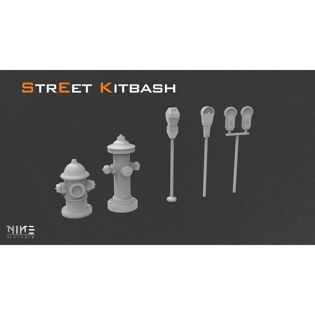 Street Kitbash 3D Model – Urban Environment Asset Collection, FBX, OBJ