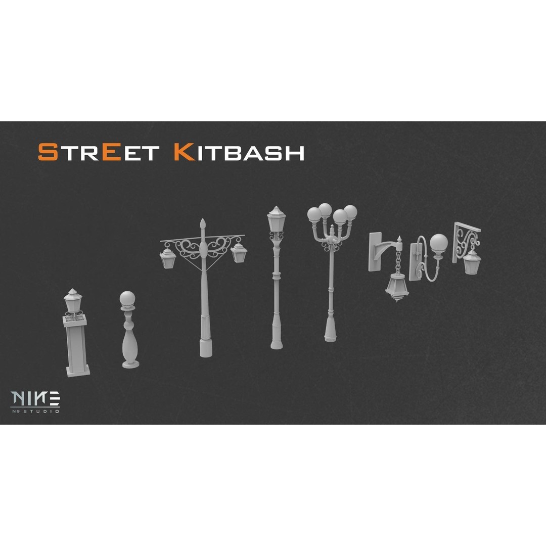 Street Kitbash 3D Model – Urban Environment Asset Collection, FBX, OBJ - View 4