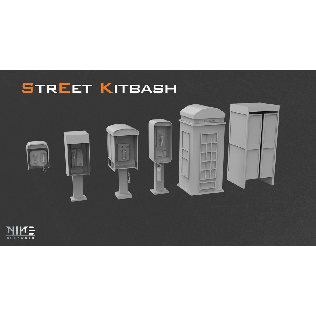 Street Kitbash 3D Model – Urban Environment Asset Collection, FBX, OBJ - View 7