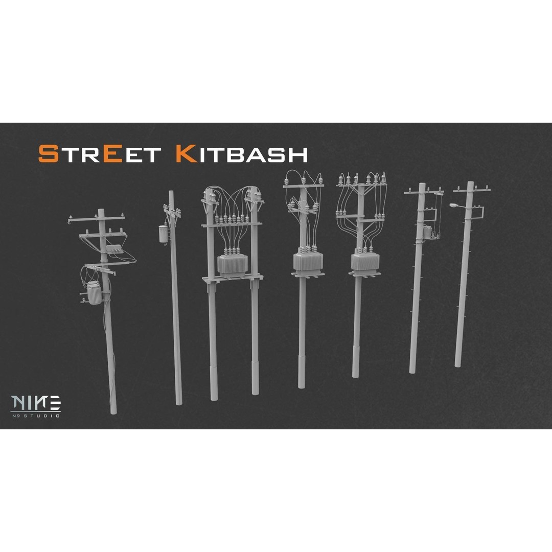 Street Kitbash 3D Model – Urban Environment Asset Collection, FBX, OBJ - View 8