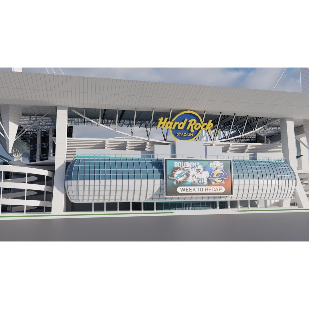 Hard Rock Stadium 3D Model – High Poly Game Asset, FBX, OBJ, Blender - View 10
