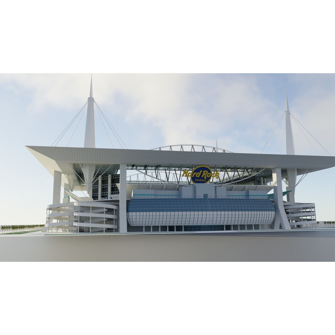 Hard Rock Stadium 3D Model – High Poly Game Asset, FBX, OBJ, Blender - View 12