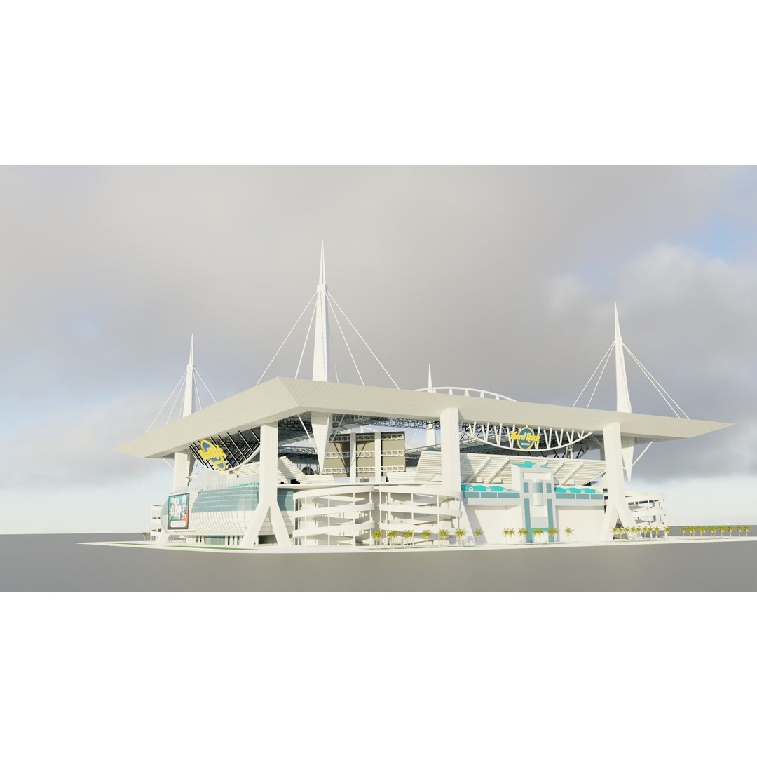 Hard Rock Stadium 3D Model – High Poly Game Asset, FBX, OBJ, Blender - View 15
