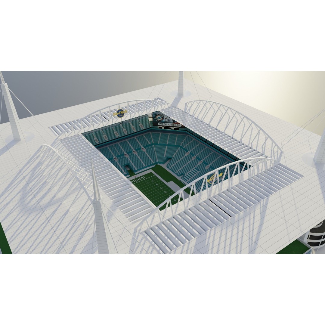Hard Rock Stadium 3D Model – High Poly Game Asset, FBX, OBJ, Blender - View 16