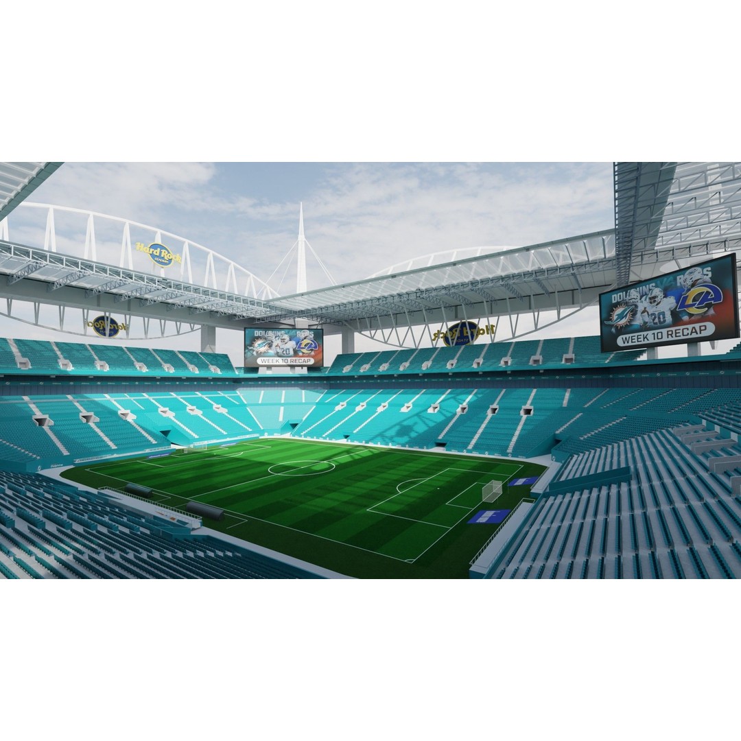 Hard Rock Stadium 3D Model – High Poly Game Asset, FBX, OBJ, Blender - View 17