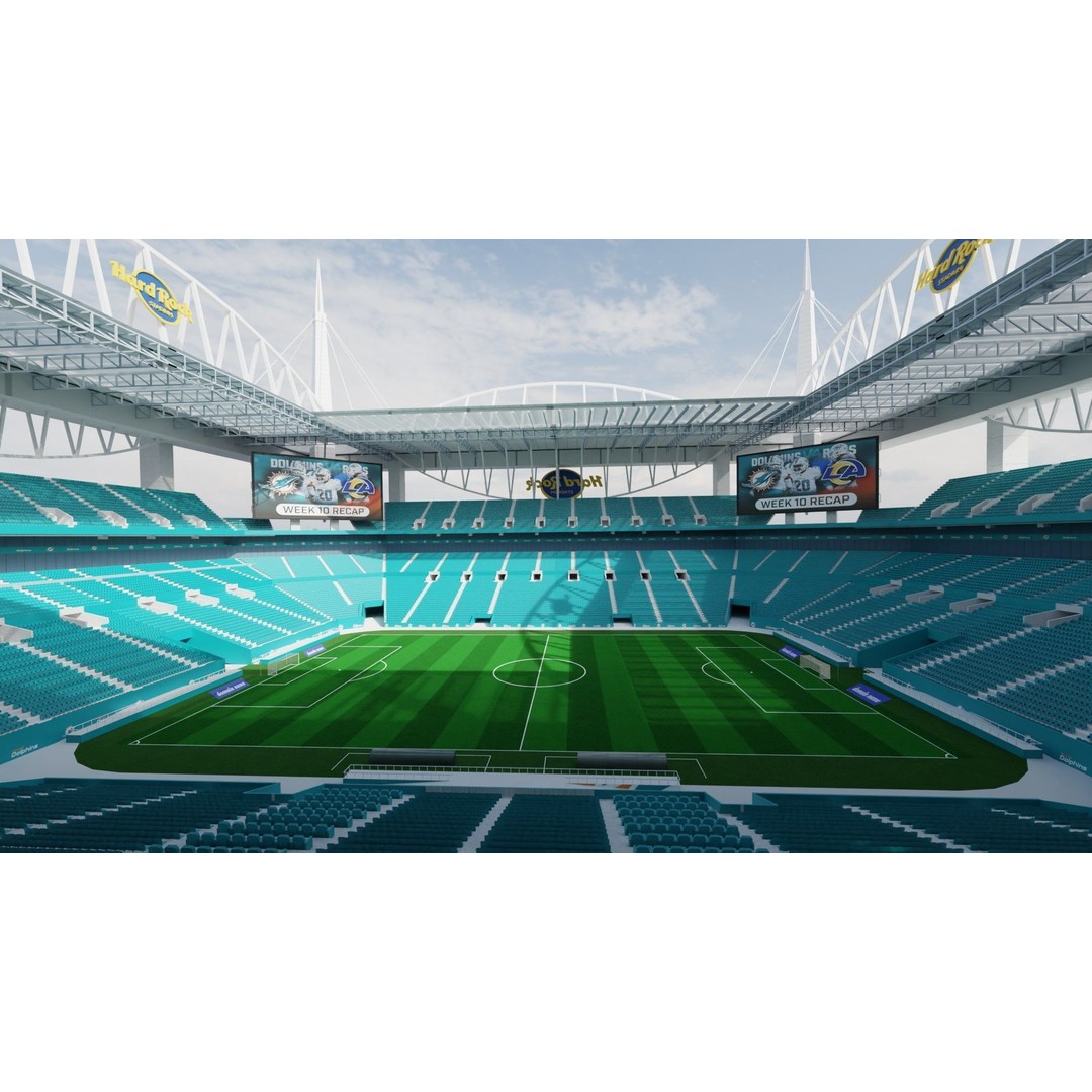Hard Rock Stadium 3D Model – High Poly Game Asset, FBX, OBJ, Blender - View 18