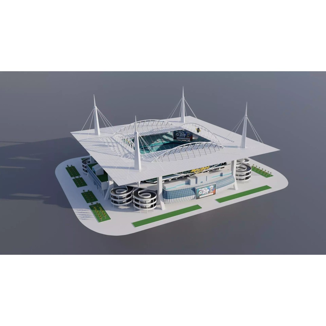 Hard Rock Stadium 3D Model – High Poly Game Asset, FBX, OBJ, Blender - View 2