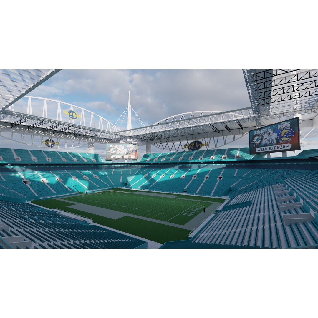 Hard Rock Stadium 3D Model – High Poly Game Asset, FBX, OBJ, Blender - View 5