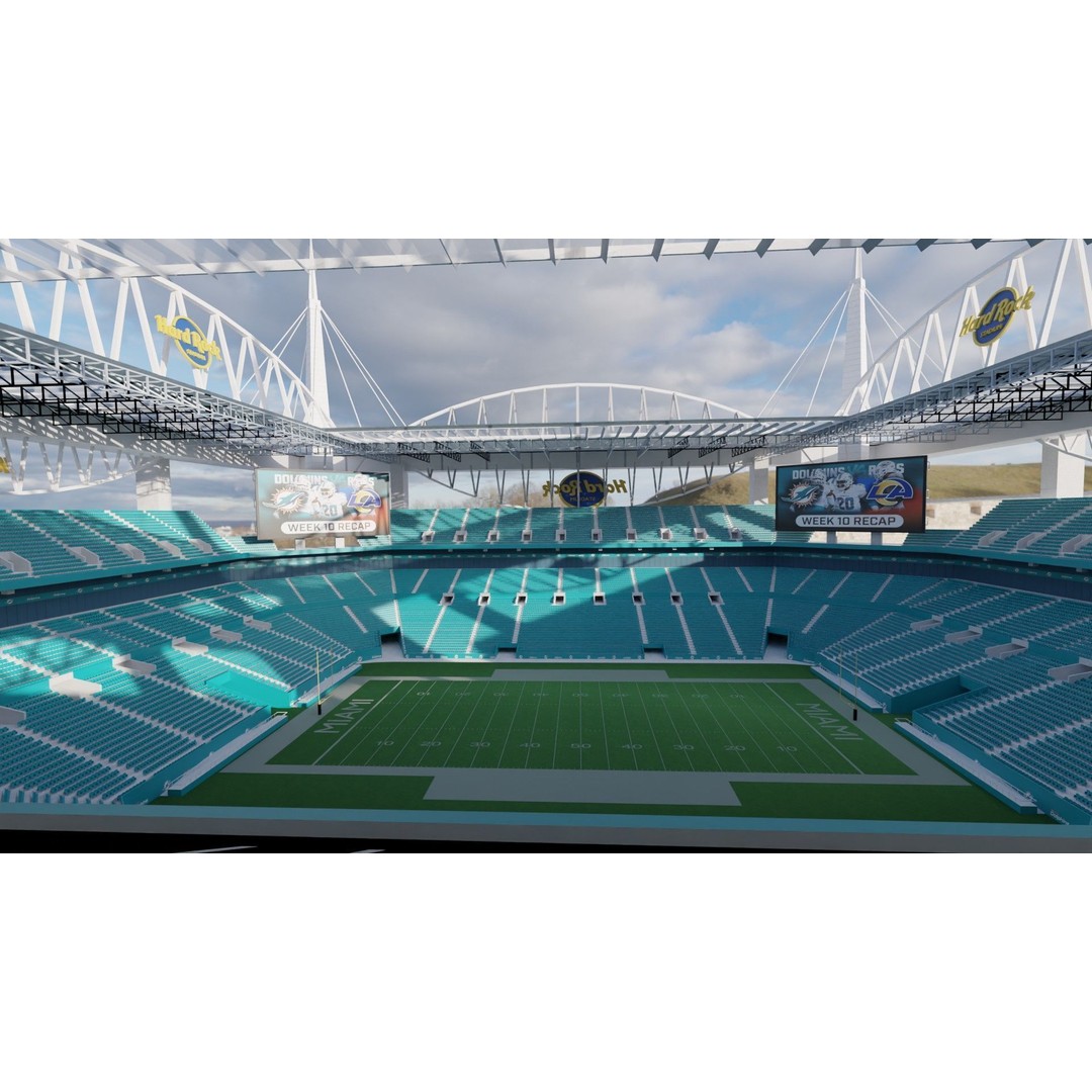 Hard Rock Stadium 3D Model – High Poly Game Asset, FBX, OBJ, Blender - View 6