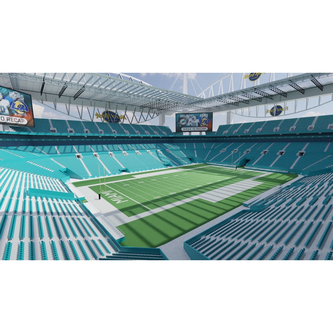 Hard Rock Stadium 3D Model – High Poly Game Asset, FBX, OBJ, Blender - View 7