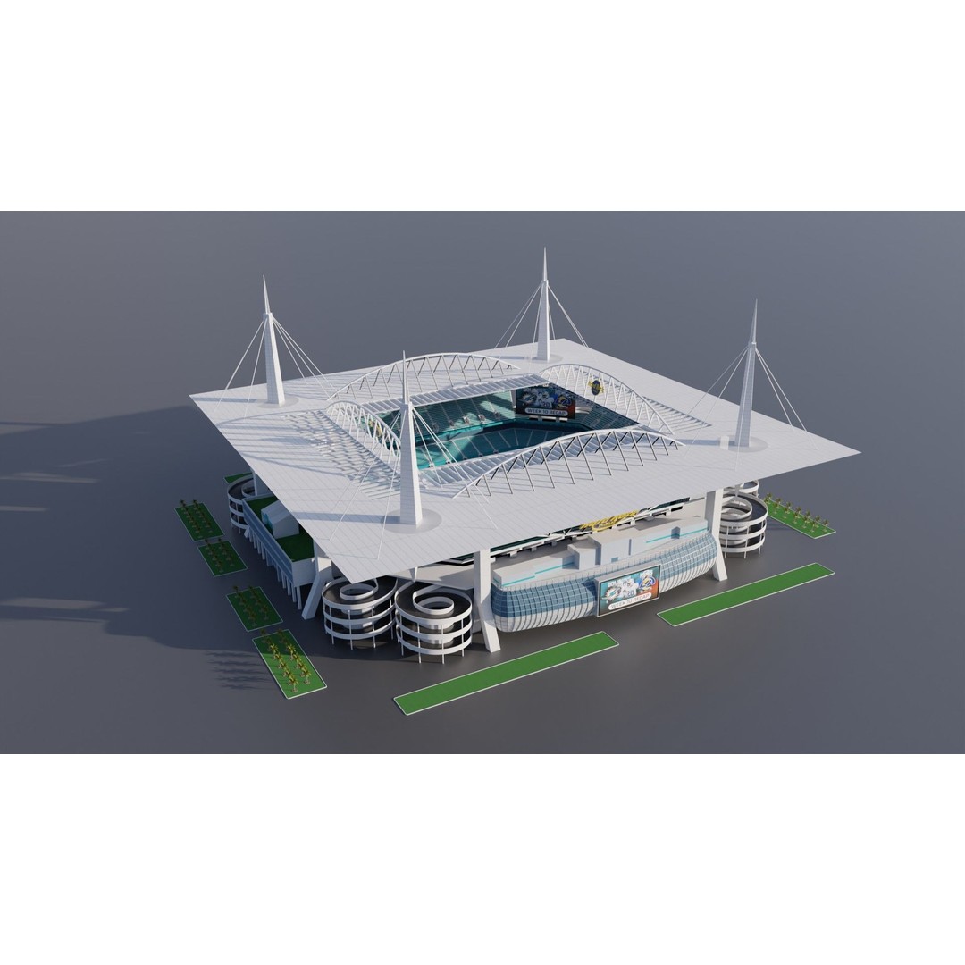 Hard Rock Stadium 3D Model – High Poly Game Asset, FBX, OBJ, Blender - View 8