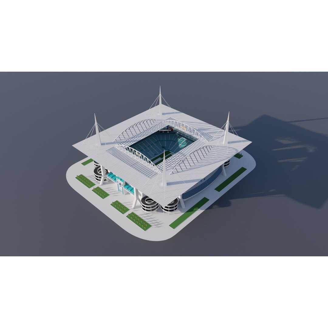 Hard Rock Stadium 3D Model – High Poly Game Asset, FBX, OBJ, Blender - View 9