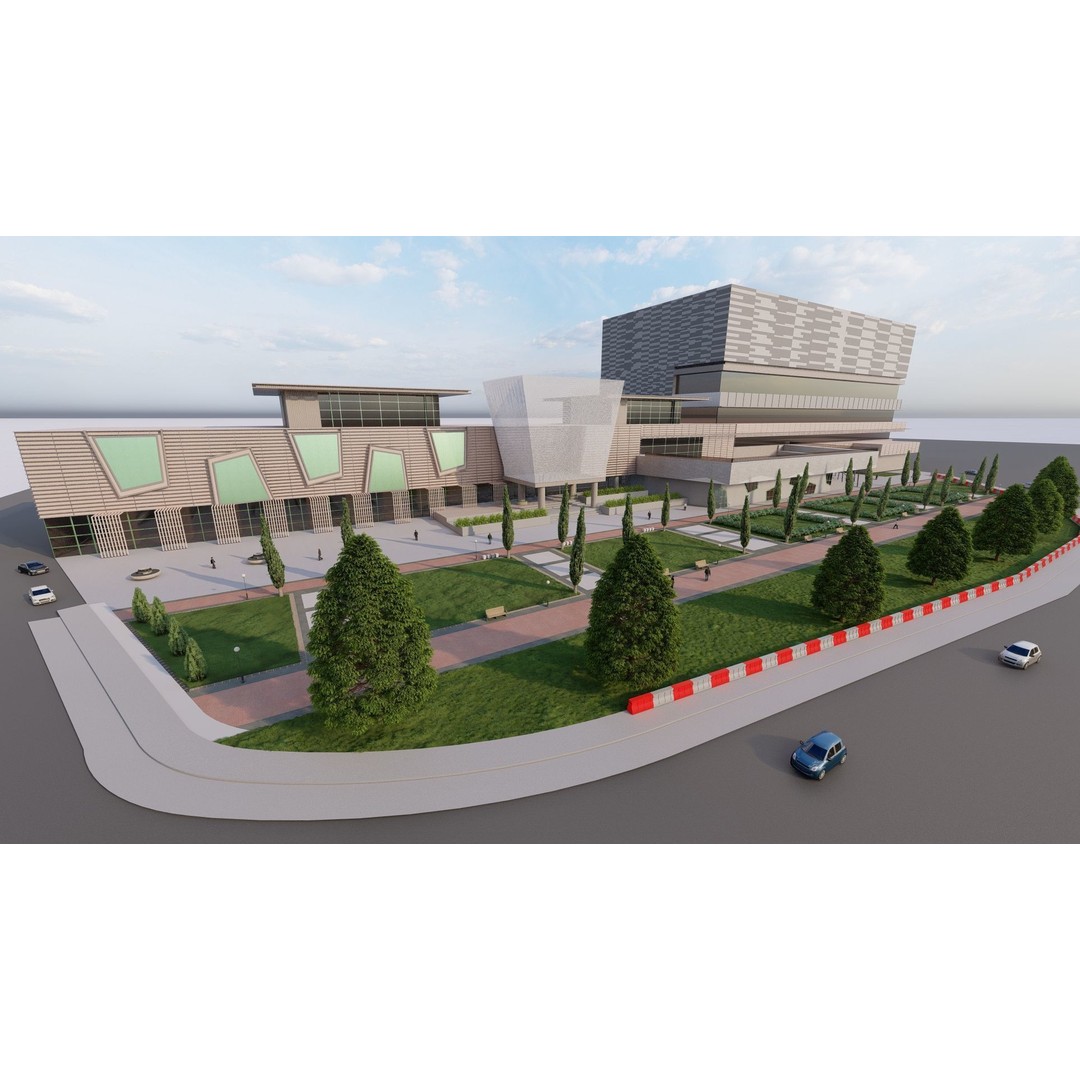 Hospital 3D Model – Medical Building with 2D Plans, FBX & OBJ - View 4