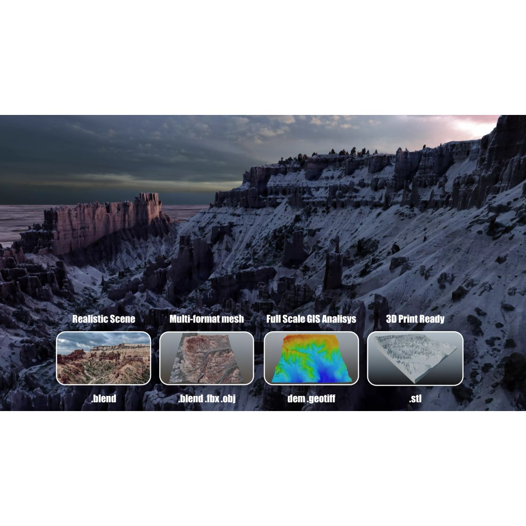 Bryce Canyon 3D Model – Realistic Landscape Scene, FBX, OBJ, Blender - View 2