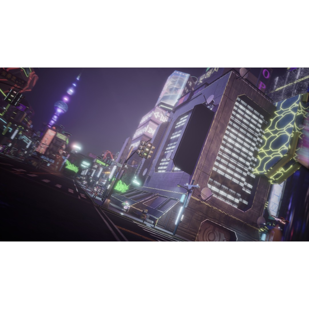 Cyber City 3D Model – Neon-Lit Futuristic Asset Pack, FBX & OBJ - View 11