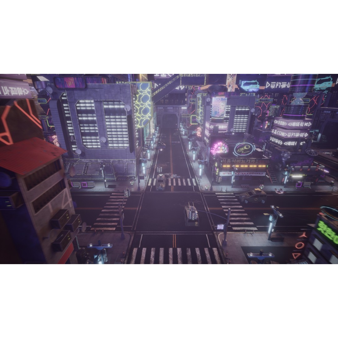 Cyber City 3D Model – Neon-Lit Futuristic Asset Pack, FBX & OBJ - View 13
