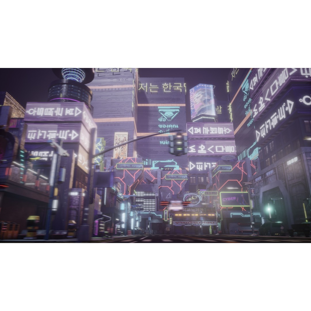Cyber City 3D Model – Neon-Lit Futuristic Asset Pack, FBX & OBJ - View 15
