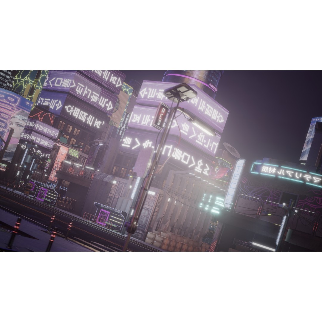 Cyber City 3D Model – Neon-Lit Futuristic Asset Pack, FBX & OBJ - View 16