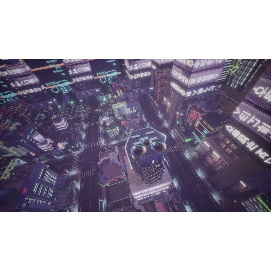 Cyber City 3D Model – Neon-Lit Futuristic Asset Pack, FBX & OBJ - View 4
