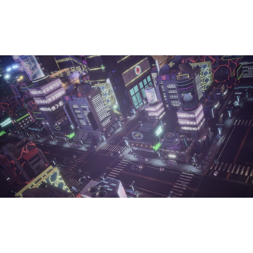 Cyber City 3D Model – Neon-Lit Futuristic Asset Pack, FBX & OBJ - View 7