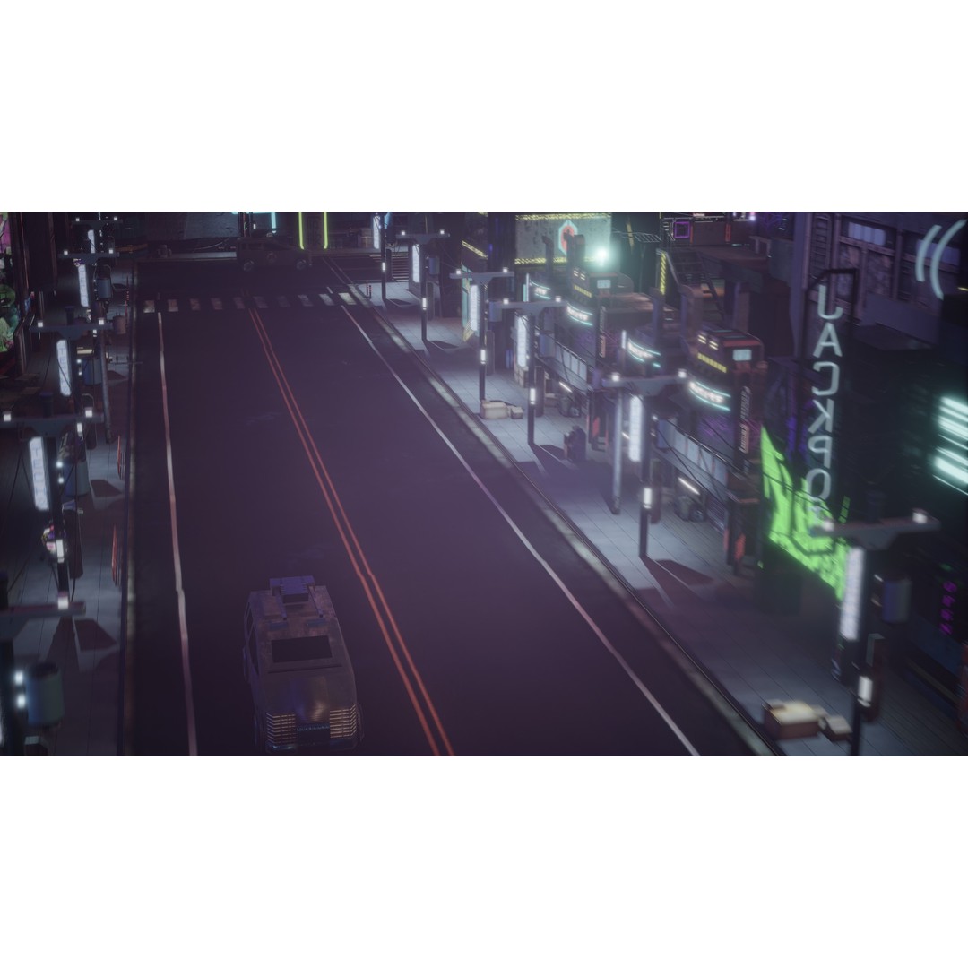 Cyber City 3D Model – Neon-Lit Futuristic Asset Pack, FBX & OBJ - View 8