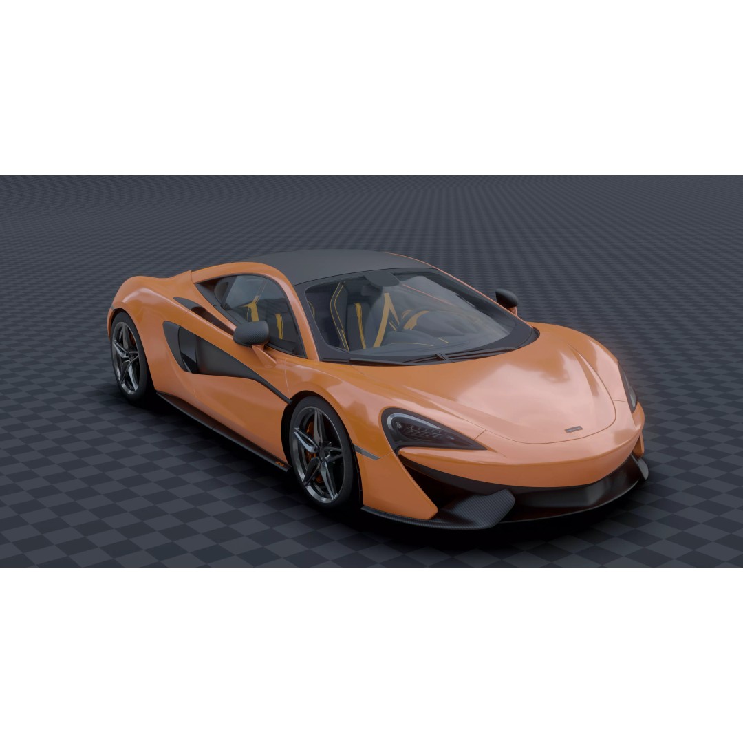 McLaren 570s 3D Model – Low Poly Game Asset, Blender, FBX - View 2