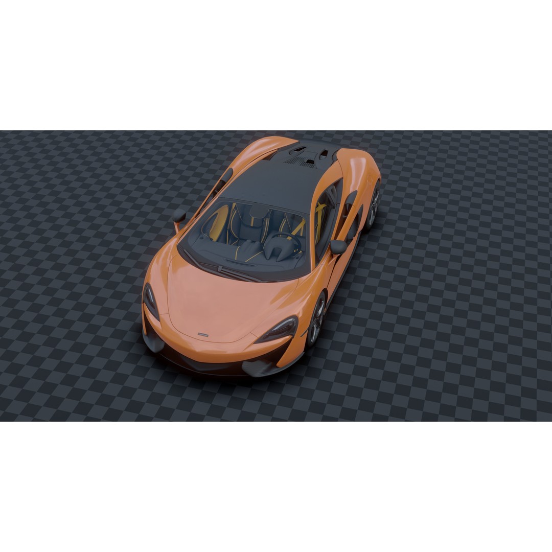 McLaren 570s 3D Model – Low Poly Game Asset, Blender, FBX - View 3