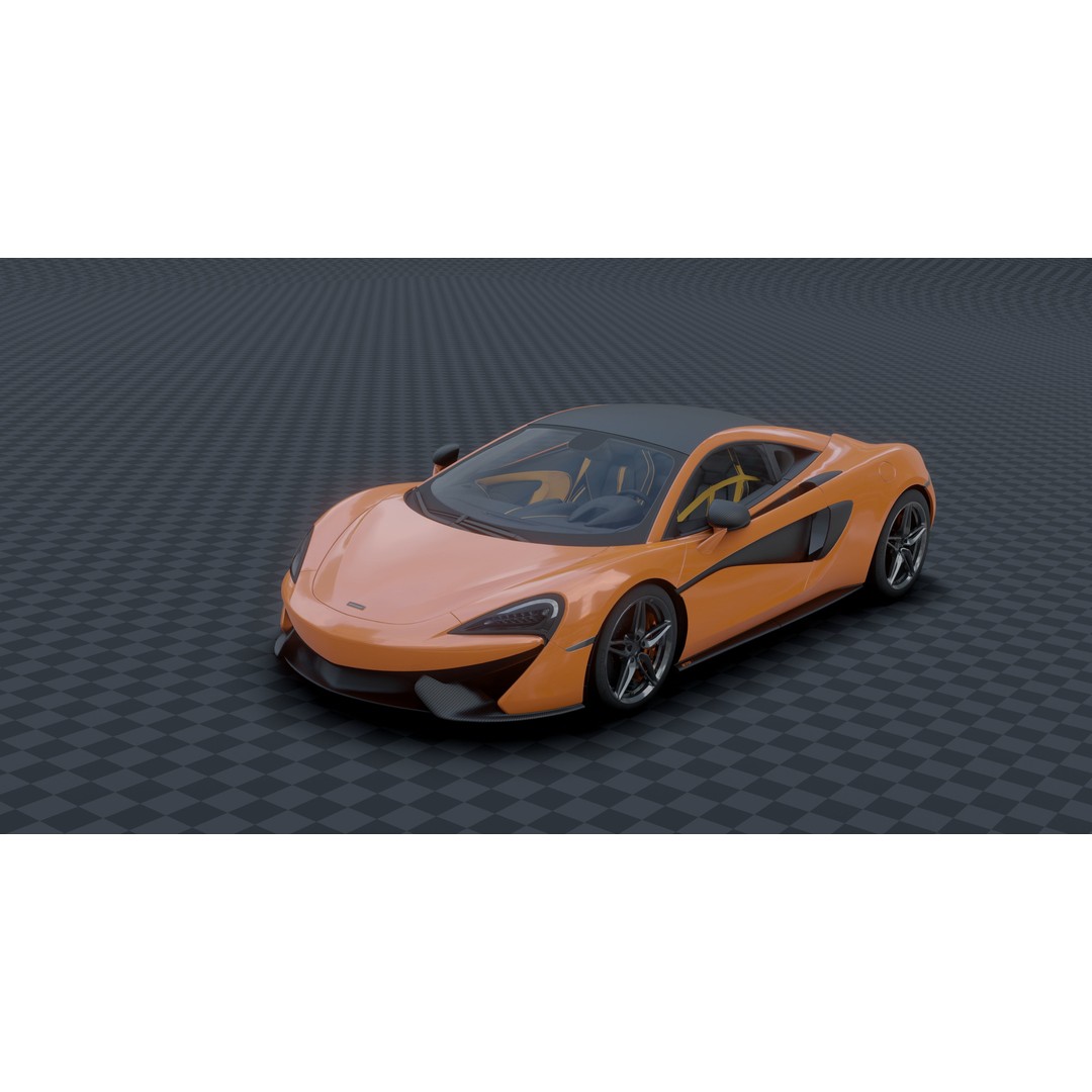 McLaren 570s 3D Model – Low Poly Game Asset, Blender, FBX - View 4
