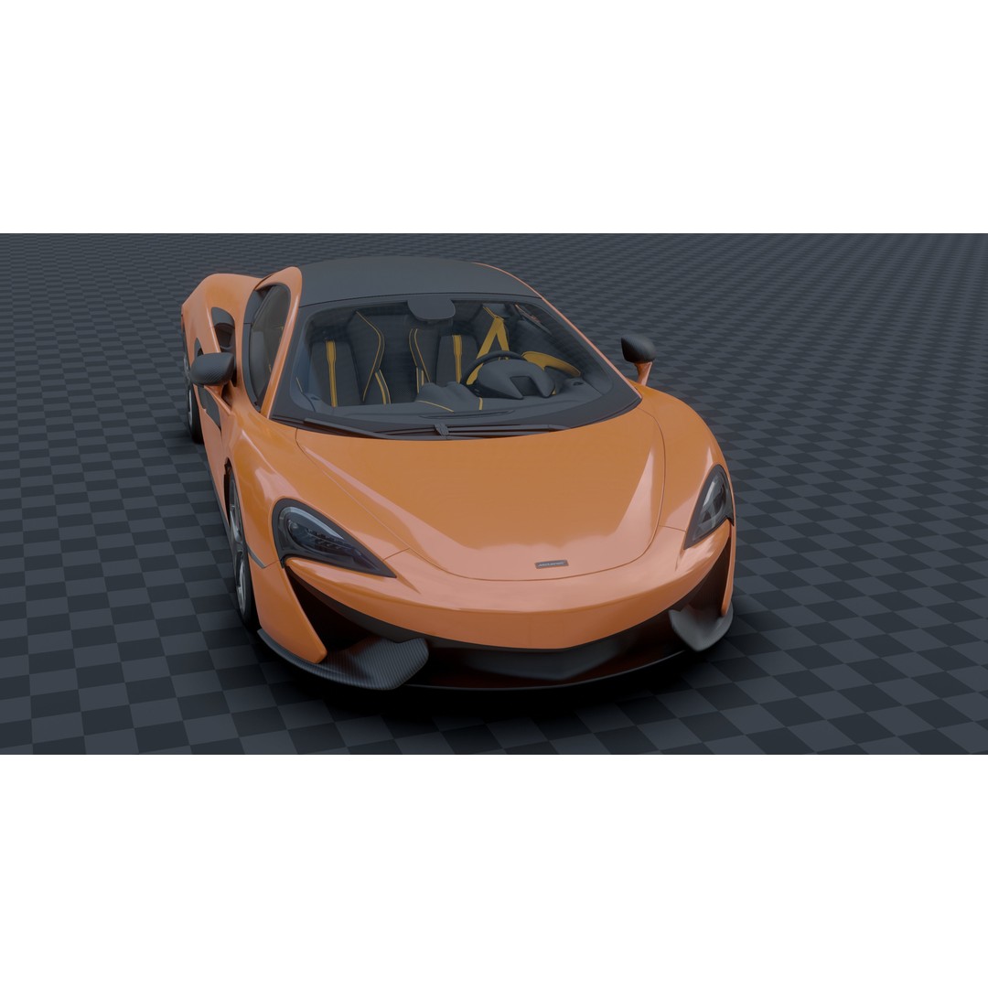 McLaren 570s 3D Model – Low Poly Game Asset, Blender, FBX - View 8