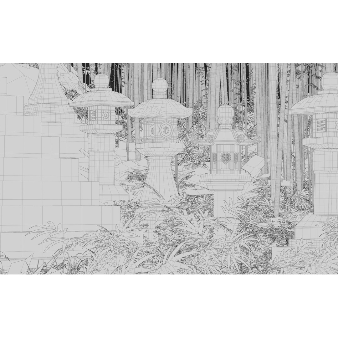 Bamboo Forest 3D Model – High Poly PBR Landscape, Blender, FBX, OBJ - View 12