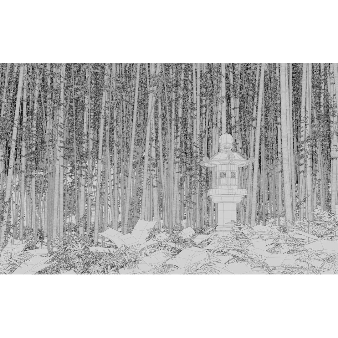 Bamboo Forest 3D Model – High Poly PBR Landscape, Blender, FBX, OBJ - View 14