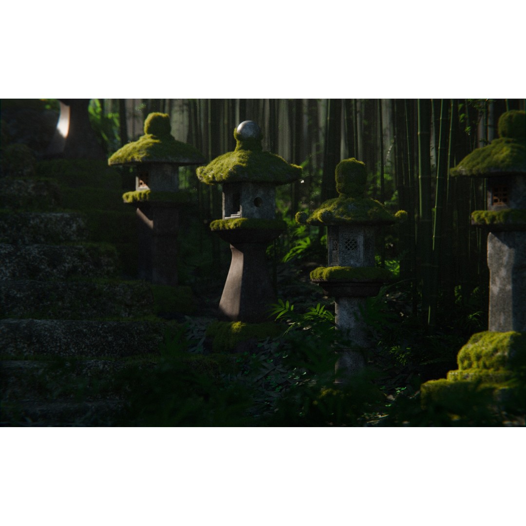 Bamboo Forest 3D Model – High Poly PBR Landscape, Blender, FBX, OBJ - View 3