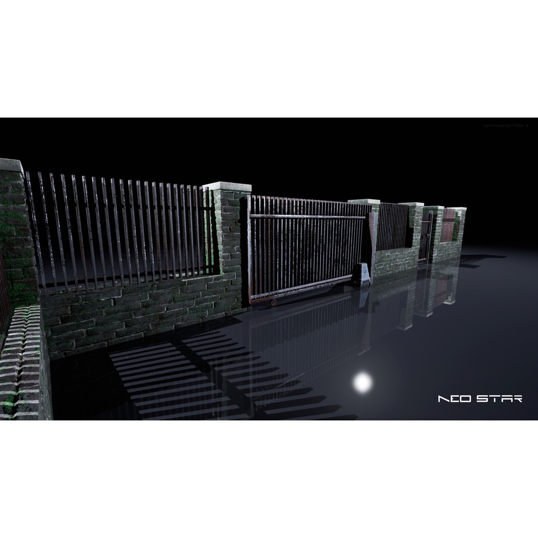 Modular Fences 3D Model – Low Poly Game Asset, FBX, OBJ - View 7
