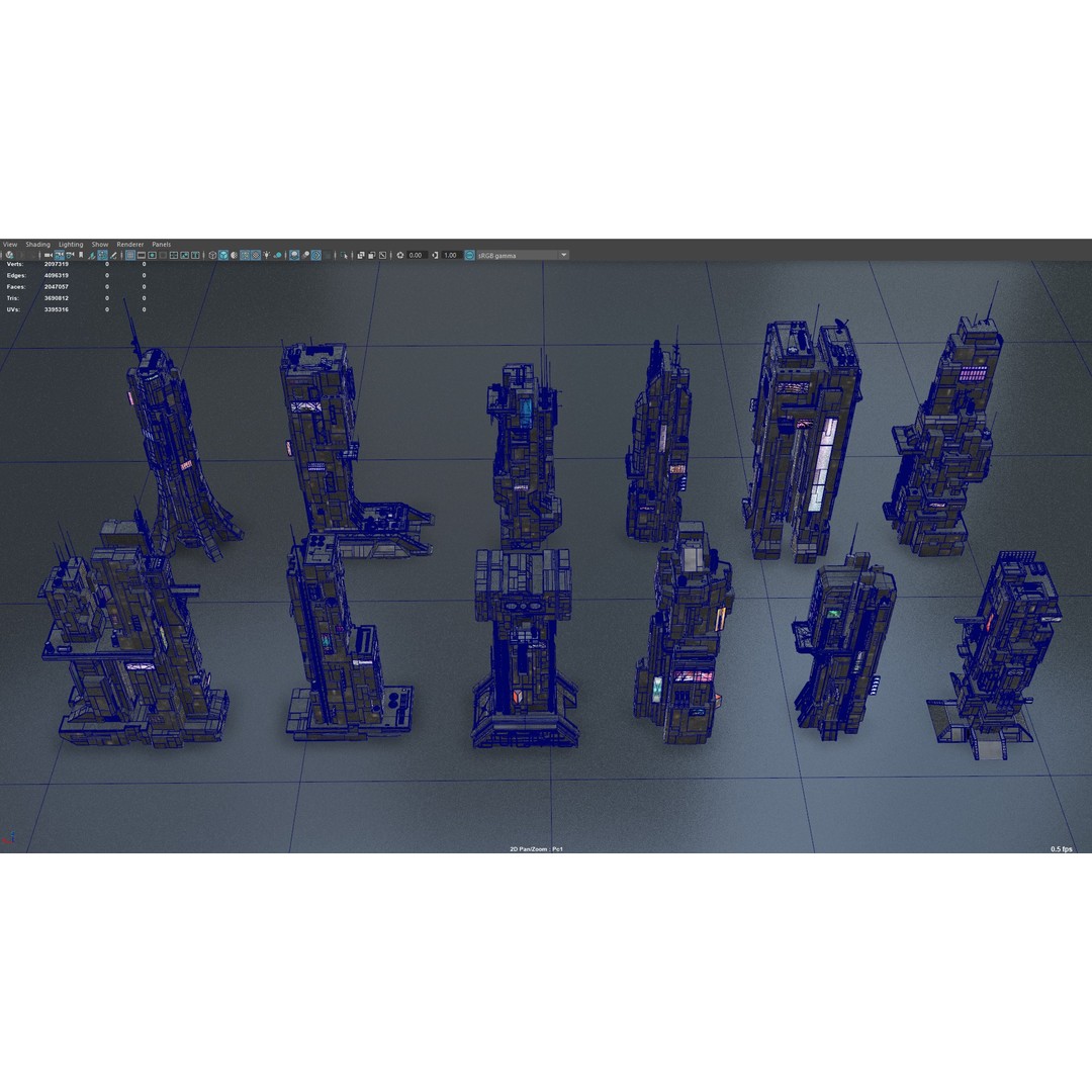 Cyberpunk Building 3D Model – Low Poly Futuristic Architecture, FBX - View 18