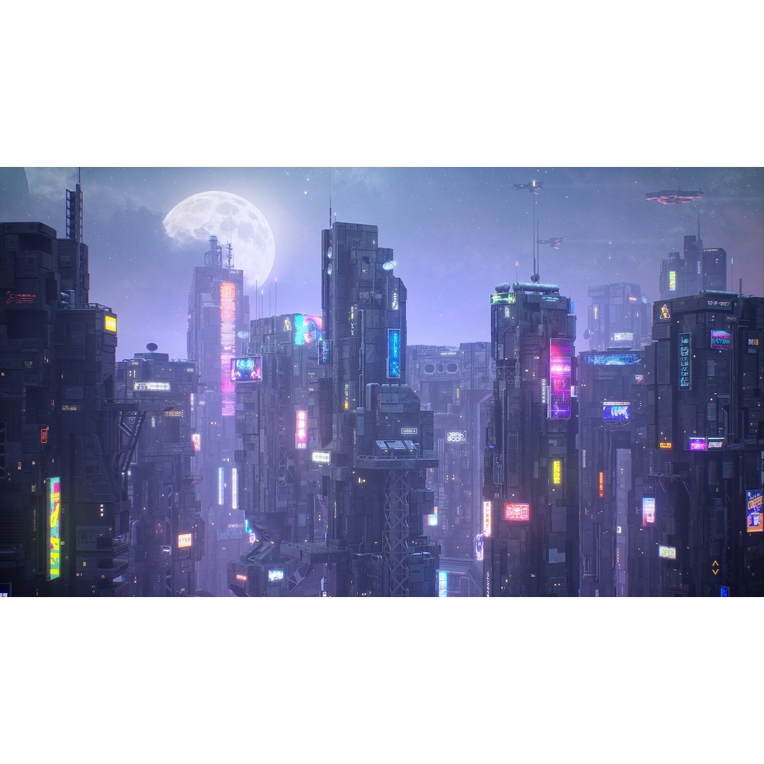 Cyberpunk Building 3D Model – Low Poly Futuristic Architecture, FBX - View 6
